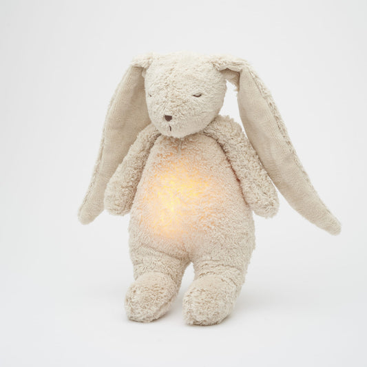 Jucărie Muzicală cu Lampă Moonie 2.0 – Iepuraș Sand | Bumbac Organic